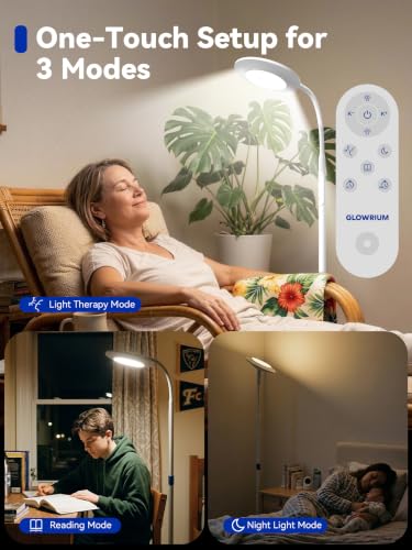 48,000 Lux Light Therapy Lamp - Full Spectrum LED Natural Light for Bright Indoor Lighting
