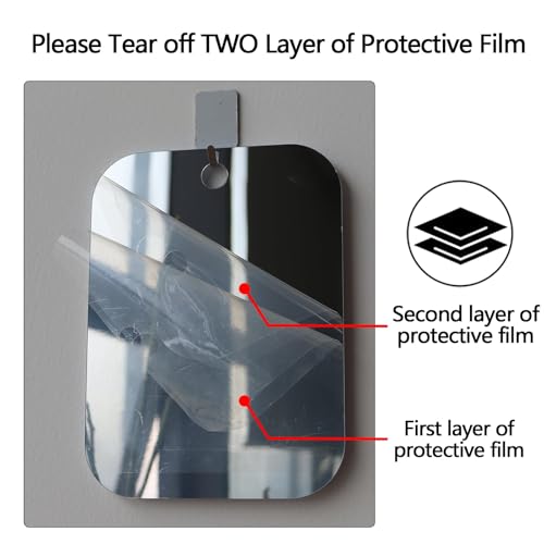Shatterproof Shower Mirror for Shaving with Hook (Lager 11 x 7 inch) 40% Cheaper Than The Original,Unbreakable Deluxe Plexiglass Makeup Mirror,Bathroom Wall Hanging,Portable Handheld Camping