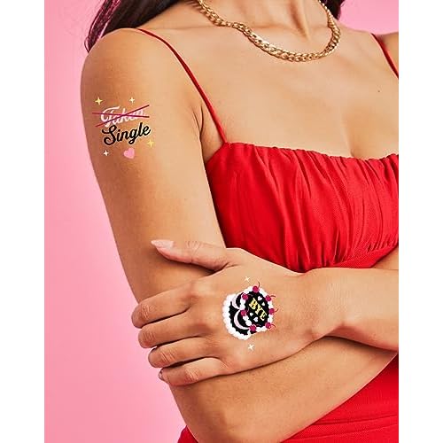 xo, Fetti Divorce Party Temporary Tattoos - 60 Foil Styles | Just Divorced Party Supplies, Break Up Party Favors, Single Ladies Party Decorations, Ex-Wife Gag Gift, Newly Divorced