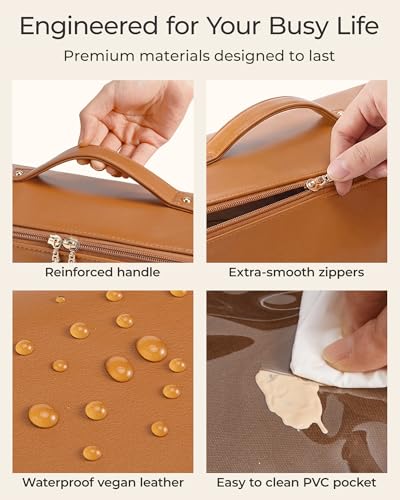 BAGSMART Vegan Leather Travel Bag for Shark FlexStyle & Airwrap - Brown