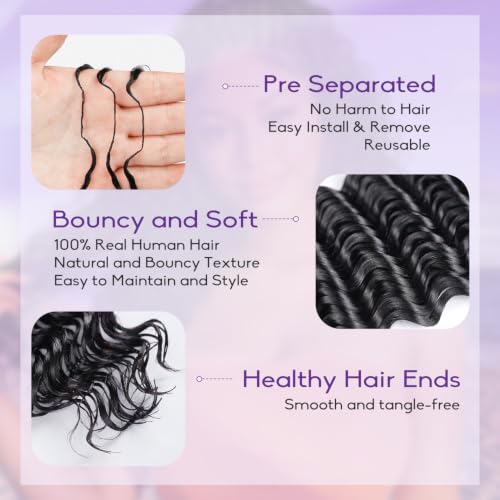 Human Hair Crochet Extensions 18 Inch Deep Wave Feather Crochet Hair - Variation of THIS listing