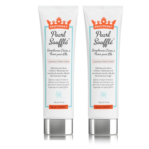 Pearl Soufflé Shaving Cream for Women - Hydrating, Soothing, Reduces Irritation, 5.3 Fl Oz Pack of 2