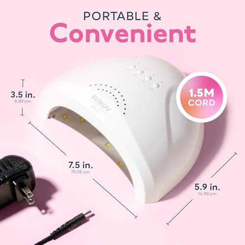 UV LED Nail Lamp with Top & Base Coat Gel Polish Set - 15ml