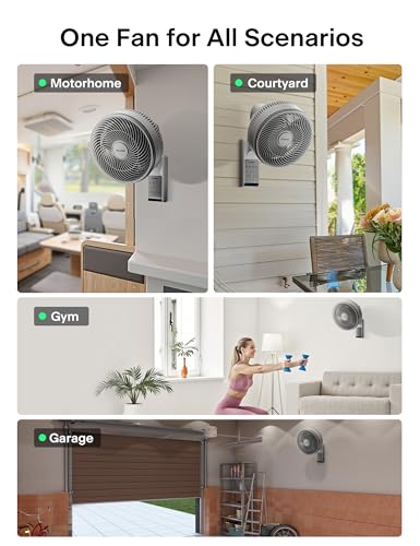 Pelonis 12-Inch Indoor Oscillating Wall Mount Fan with Remote - Grey, 1 Pack