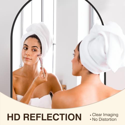 FICTOR 30x40 Inch Arched Bathroom Vanity Mirror for Over Sink - Black, 40L x 30W, Variation of THIS listing
