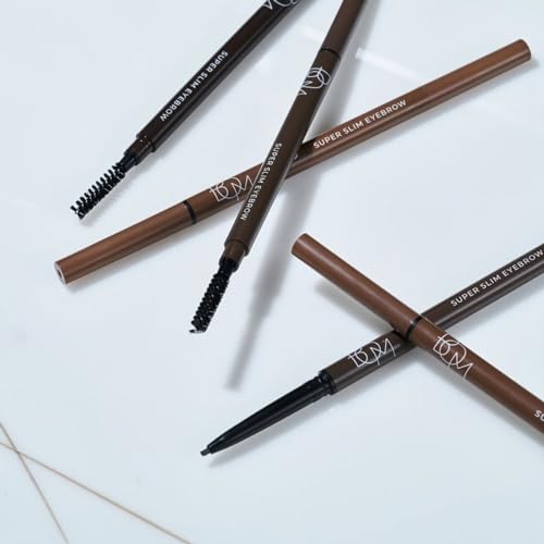 Pinkiou Microblading Eyebrow Pen, 2-In-1 Waterproof Eyebrow Pen, Dual-Ended Eyebrow Pen with 2-Fork-Tips and Precision Brush, Eyebrow Pen for Natural Hair-Like Brows, Long Lasting, Black Brown