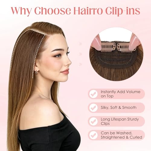 Clip-In Hair Extensions 10 Inch Medium Brown #4R 2 Pieces Natural Human Hair