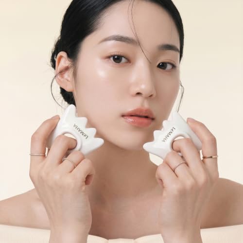 Finger-Wear Gua Sha Facial Massage Tool Set with Holder - Face & Neck Care