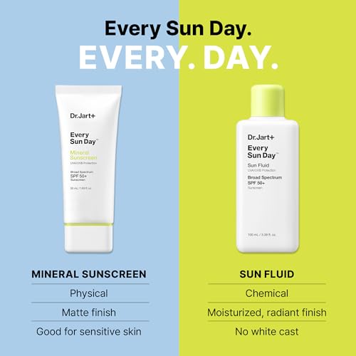 Dr.Jart+ Every Sun Day Mineral Korean Sunscreen SPF 50+ for Face with Zinc Oxide | Korean Skin Care | Travel Size, 1.69 Fl Oz