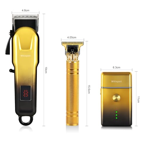 Men's Cordless Hair Clippers Set with LED Display & Accessories