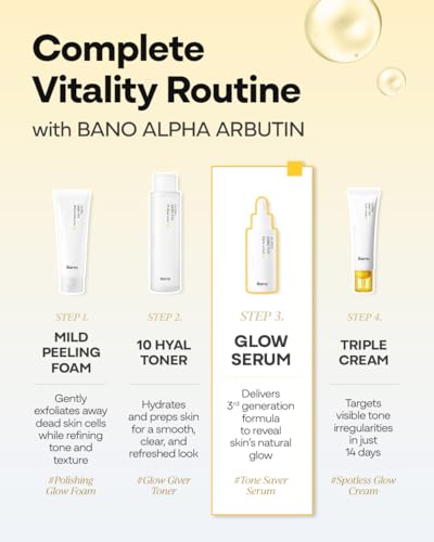 Bano Alpha Arbutin Glow Serum for Bright, Hydrated Skin - 2% Arbutin & Niacinamide