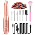 Professional Acrylic Nail Drill, USB Electric Nail Drill Machine, Portable Electrical Nail File Kit for Gel Nails and Home Salon, Manicure Pedicure Polishing Shape Tools, Gold
