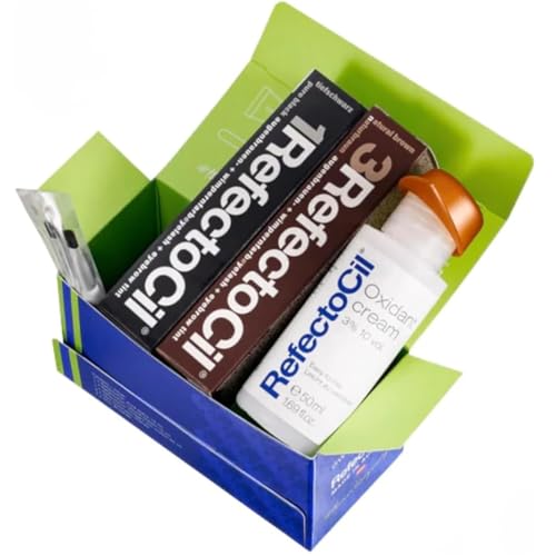 RefectoCil Starter Kit ? Black Cream Hair Dye (#1) + Natural Brown (#3) + Liquid Cream Developer Complete Tinting Kit