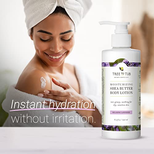 Lavender Shea Body Lotion & Gentle Lavender Body Wash for Sensitive Dry Skin