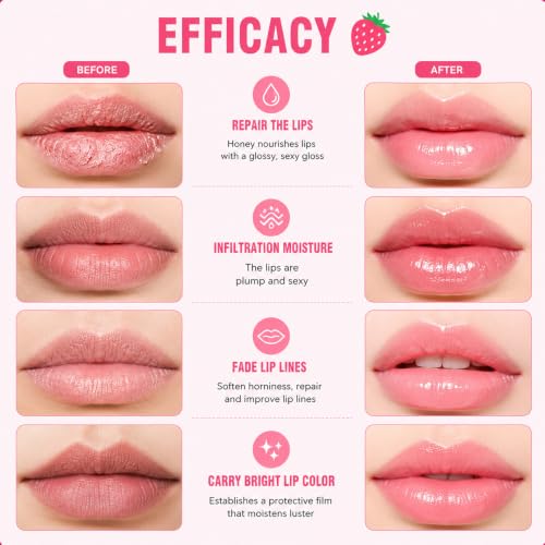 10 PCS Honey Lip Balm Set with Varieties - Bee Lip Moisturizing Masks & Balms