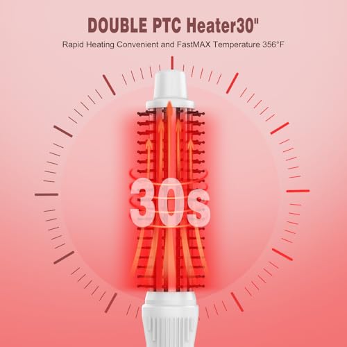 1 Inch Ceramic Tourmaline Heated Round Brush - White - Curling Iron & Voluminous Styling