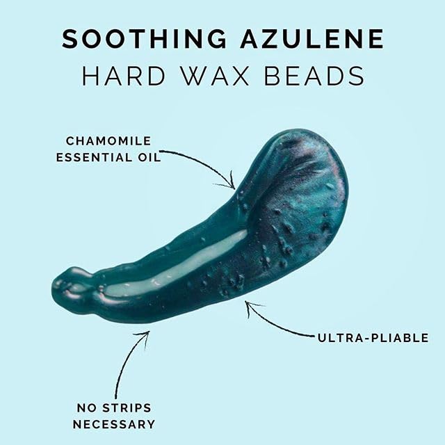 GiGi Azulene Hard Wax Beads 32 oz for Sensitive Skin, No Strips, Gentle Hair Removal
