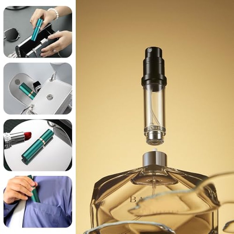 5ml Perfume Atomizer Travel Refillable,Mini Cologne Dispenser, Bottom-Filling Fragrances Perfumes Bottle,Portable Sprayer Pocket Size for Women Men Cruise Car Trip Gift£¨gold-pink-silver£©