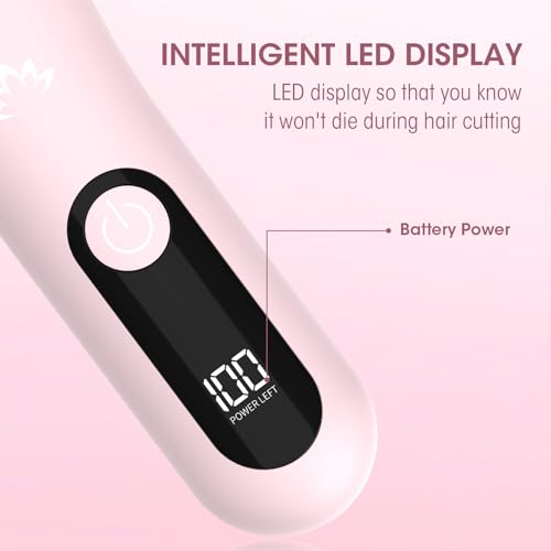 Lanumi Bikini Trimmer Women Rechargeable Body Hair Trimmer Electric Shaver Pubic Hair Grooming Kit with Charging Dock IPX7 Waterproof Wet/Dry Use (Pink)