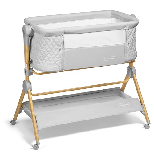 Portable Baby Bassinet Bedside Sleeper with Wheels & Adjustable Heights