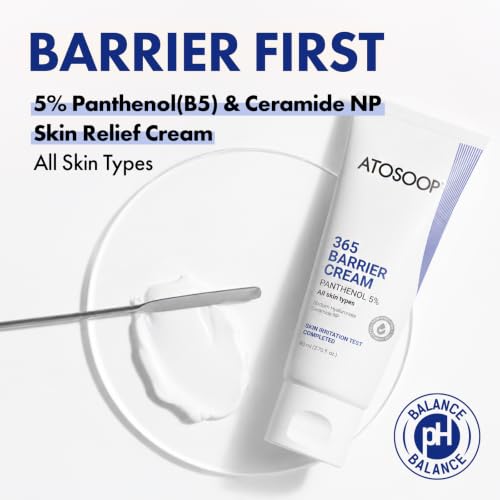 ATOSOOP 365 Barrier Cream with 5% Panthenol & Ceramide for Sensitive Dry Skin