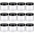 TUZAZO 6oz Clear Plastic Jars with Lids - 12 Pack Cosmetic & Storage Containers
