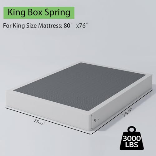 Aldrich King Size Box Spring - Heavy Duty 9 Inch Metal Mattress Foundation