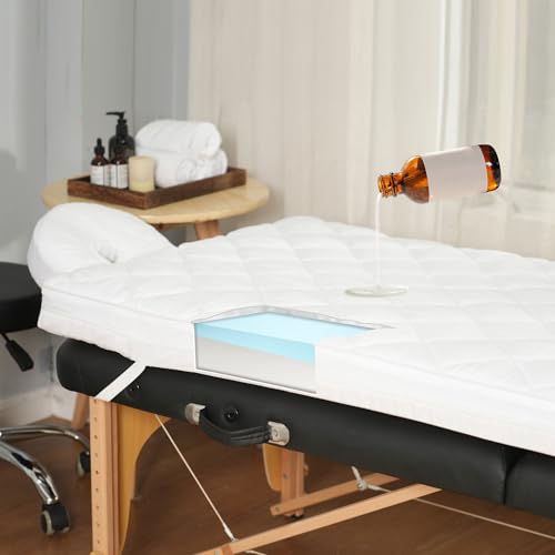 JINGFUD 73" White Lash Bed Topper Set with Gel Memory Foam & Face Rest Cover