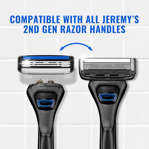 Jeremy's Men's Razor Blade Refills - Pack of 8 Compatible with All 2nd Gen Handles