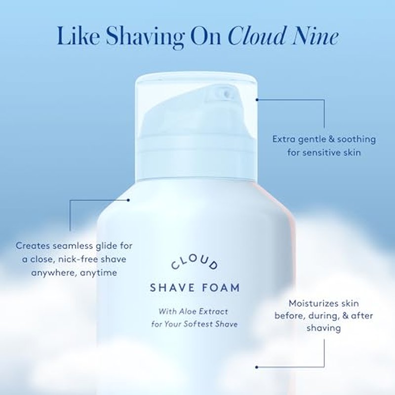 Athena Club Women's Extra Gentle Cloud Shave Foam + 4 Razor Blade Refills, Shaving Gel, Petal Bloom Scent