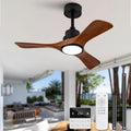 VCQQ Black Walnut 36-Inch Ceiling Fan with Lights, Remote & Reversible DC Motor