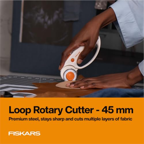 Fabric Cutting Set with Rotary Cutter, Ruler & Cutting Mat - 3 Pieces