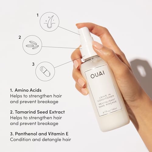 OUAI Travel-Size Hair Care Bundle - Leave-In Conditioner + Hair Oil - Hair Styling Products for Frizz Control, Heat Protection, Detangling, and Added Shine - (2 Count, 1.5 Oz/ 0.45 Oz)