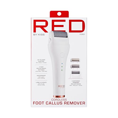 Cordless Electric Foot Callus Remover with Large Roller Heads & Dual Speed - Wet & Dry Use