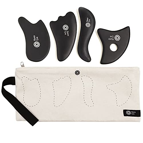 Facial Rejuvenation Set: Silver Ice Globes and Gua Sha Tool for Face and Body - 2-Piece Cryo Globes for Cooling Facial Massage and 4-Piece Bian Stone Gua Sha Tool for Skincare Routines