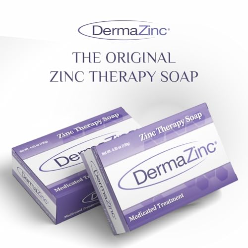 DermaZinc Therapy Soap 4.25 oz Pack of 3 Zinc Skin Relief for Eczema Psoriasis