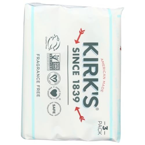 Kirks Natural Soap Bar - Coco Castile - Fragrance Free - 3 Count - 4 oz (Pack of 4)