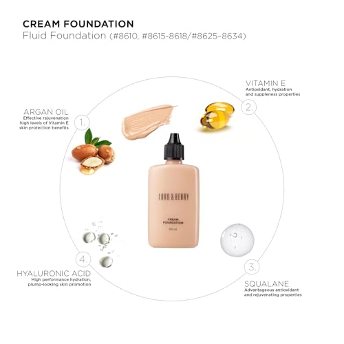 Long Lasting Waterproof Liquid Foundation - Fair Ivory with Vitamin E & Argan Oil - Flawless Full Coverage