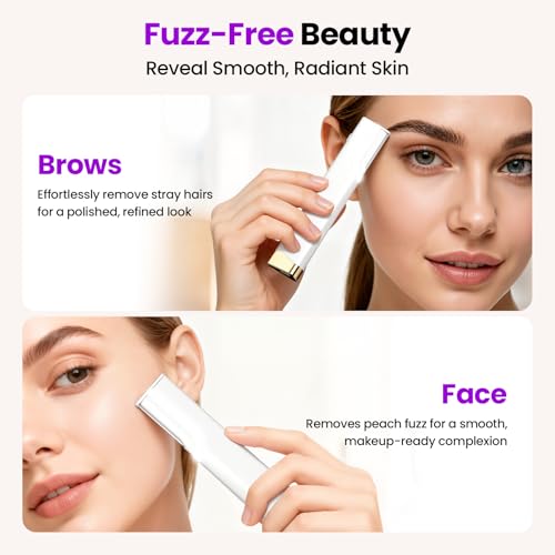 Dermaplane Razor for Women Face with 10 Replacement Blades, 3 Adjustable Speeds, Gentle & Painless Peach Fuzz Remover for Smooth Skin£¬Built-in LED Light Dermaplane Razor Eyebrow Trimmer