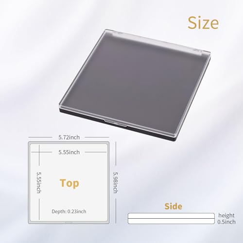 Magnetic Refillable Makeup Palette 3 Pack with Frosted Clear Top & Metal Stickers