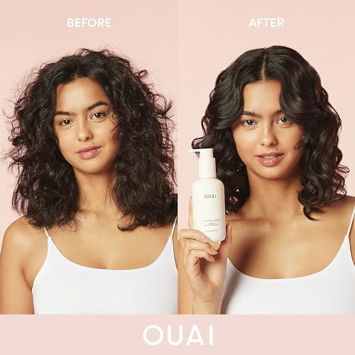 OUAI Hair Care Bundle with Anti-Frizz Cream and Hair Gloss - Shine & Frizz Control Set