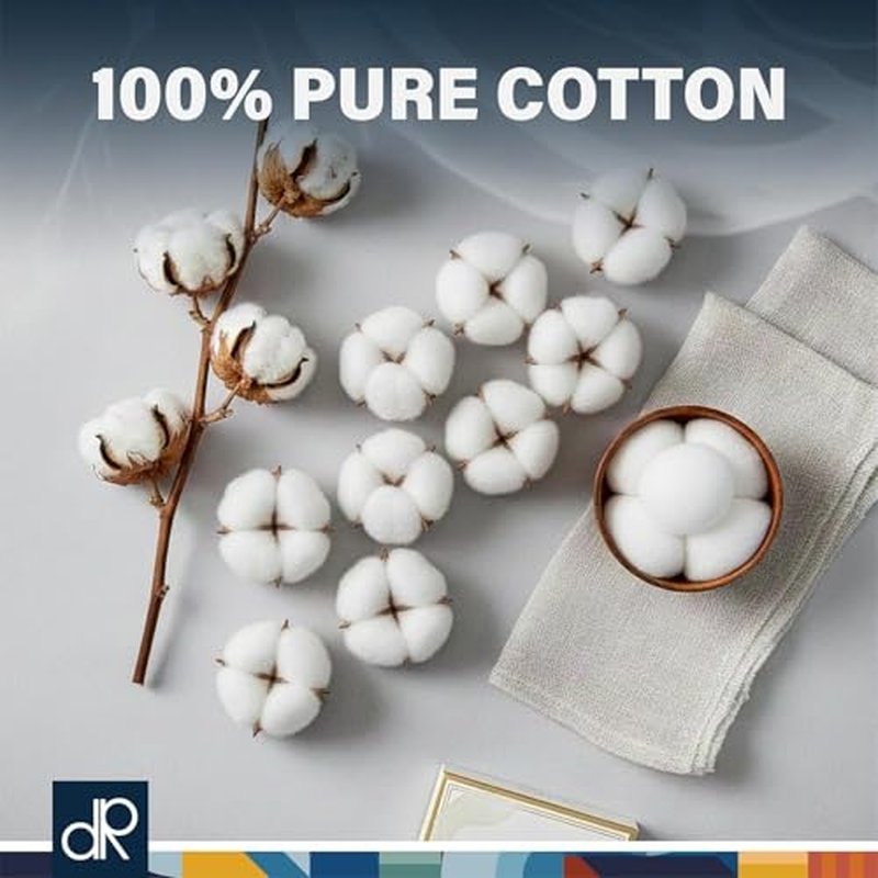 DecorRack 600 ct Small Cotton Balls, 100% Pure Natural Cotton, for Make-Up, Nail Polish Removal, Pet Care, Soft and Absorbent (Pack of 600)