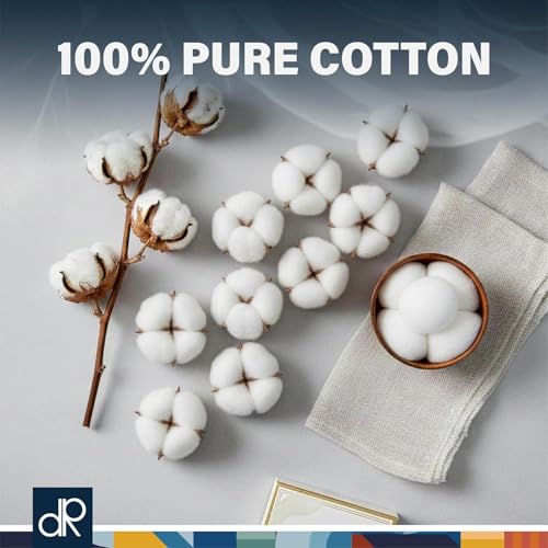 DecorRack 1000 [Large] Cotton Balls Bulk Pack for Make-Up, Nail Polish Removal, Applying Oil Lotion or Powder, Multi-Purpose Balls Made from 100% Natural Cotton, Soft and Absorbent (1000 Count)