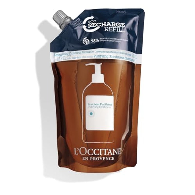 L'OCCITANE Purifying Freshness Shampoo.: Helps Reduce Excess Sebum, For Normal to Oily Hair, Without Silicone, Refill Available