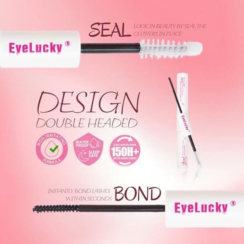 Lash Clusters Kit | 0.05mm Wispy Eyelash Clusters (9-16mm D Curl) Flora lash clusters| Wide Span DIY Eyelash Extension Kit Spiky Cat EyeLashes | Fairy Manga Fluff Lashes |Ultra-Thin Black Band