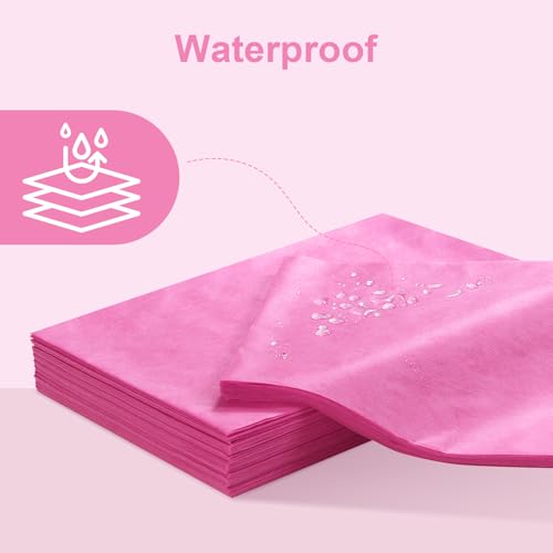 Disposable Massage Table Sheets 100 Pcs Pink 31x71 Inches - Soft & Waterproof