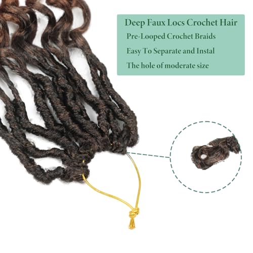 Deep Faux Locs Crochet Hair 24 Inch - Black to Blonde Goddess Locs 8 Packs