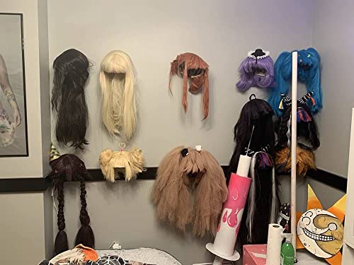 Wall Mount Wig Head Holders & Hangers Set - Support for Styling & Display