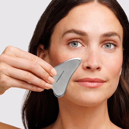Tweezerman Stainless Steel Gua Sha Facial Massager for Lifting & Depuffing
