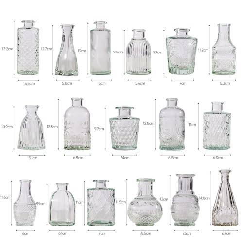 Clear Glass Bud Vase Set - 72 Pcs Small Flower Vases for Centerpieces & Wedding Decor - Yabool